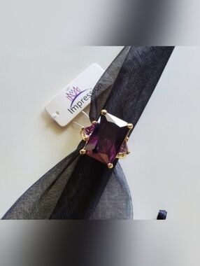 Purple Crystal Stretch Ring